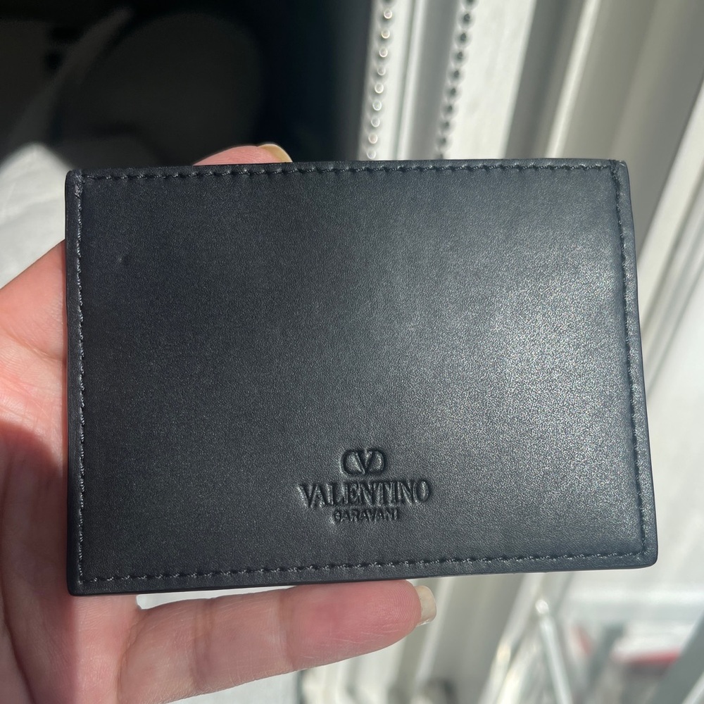 Valentino Garavani Women's VLTN Black Leather Card Case - Picture 5 of 10